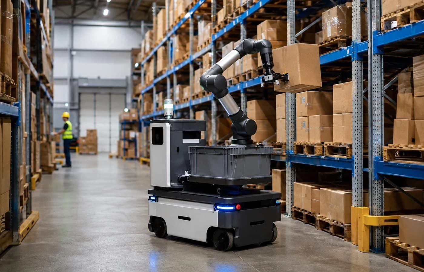 Robotics and logistics system operating in a real deployment environment